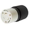 Hubbell Wiring Device-Kellems Locking Devices, Twist-Lock®, Insulgrip® Connector, 30A, 125/250V AC, 3 Pole, 3 Wire Non-Grounding, NEMA L10-30R, Black and white nylon HBL2663